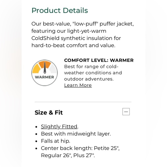 NWT L.L. Bean Colorblock Puffer Jacket - Picture 4 of 8